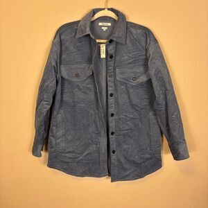 New Madewell Blue Oversized Collared Button Down Denim Shirt Women's XS